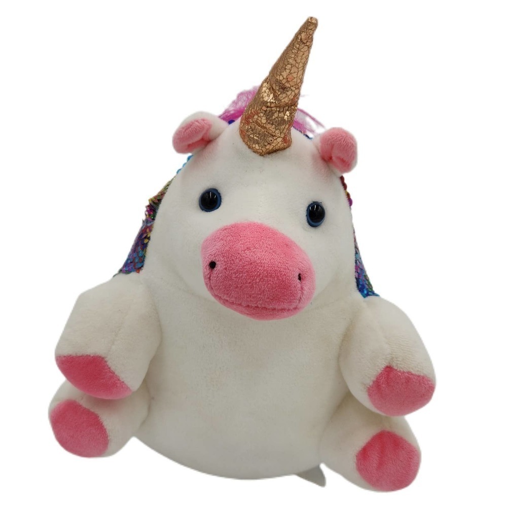 Creativity For Kids Sparkles Reverse Sequin‎ White Plush Animal Unicorn Weighted